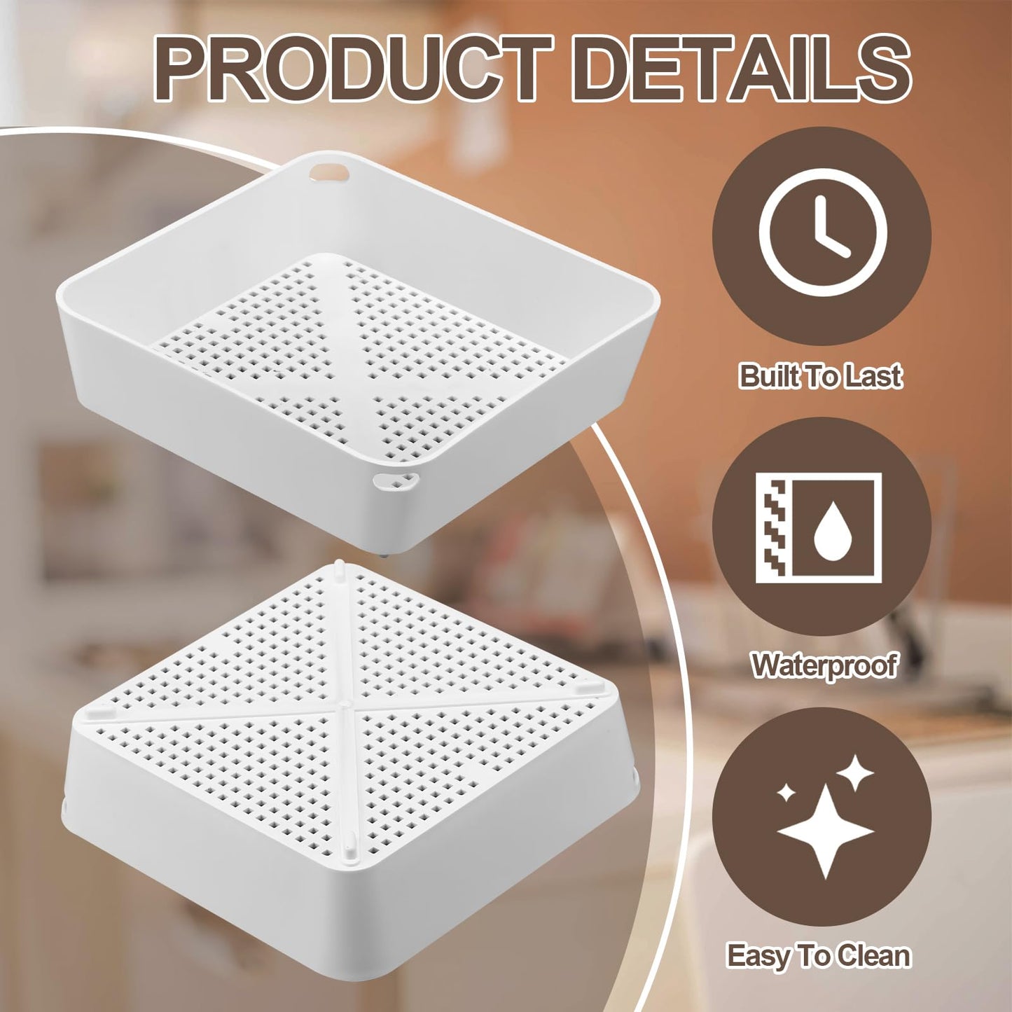 Tuanse 2 Pcs 8.5 x 8.5 x 2.5 Inch Floor Sink Drain Covers Commercial Plastic Floor Drain Strainer Plastic Drains Screen Basket Suitable for Commercial Kitchen Restaurant Diner Cafe