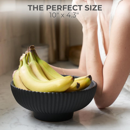 Decorative Concrete Fruit Bowl For Kitchen Counter Or Table Decor – Premium Quality Large Key Bowl Elevates Your Modern/Farmhouse Home Decoration, Showcasing Fruit or Seasonal Centerpieces in Style