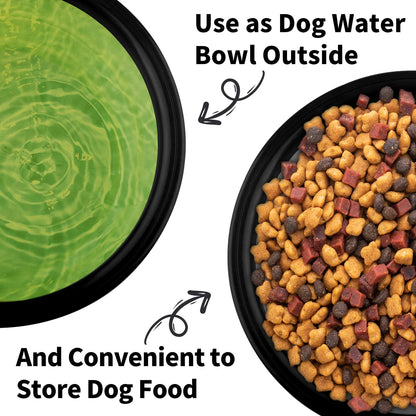 Collapsible Dog Bowls-2 Pack Large Size for Large/Medium Dogs, Pet Travel Water Bowl, Dogs Cat Portable Water Bowl, Dog Pet Feeding Watering Dish Outdoor Hiking Parking Traveling with 2 Carabiners