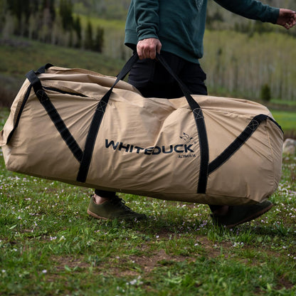 WHITEDUCK Altimus Canvas Tent with Stove Jack, Waterproof, 4 Season Luxury Camping and Glamping Tent Outdoor (Sandstone Beige, Water Repellent, 14')