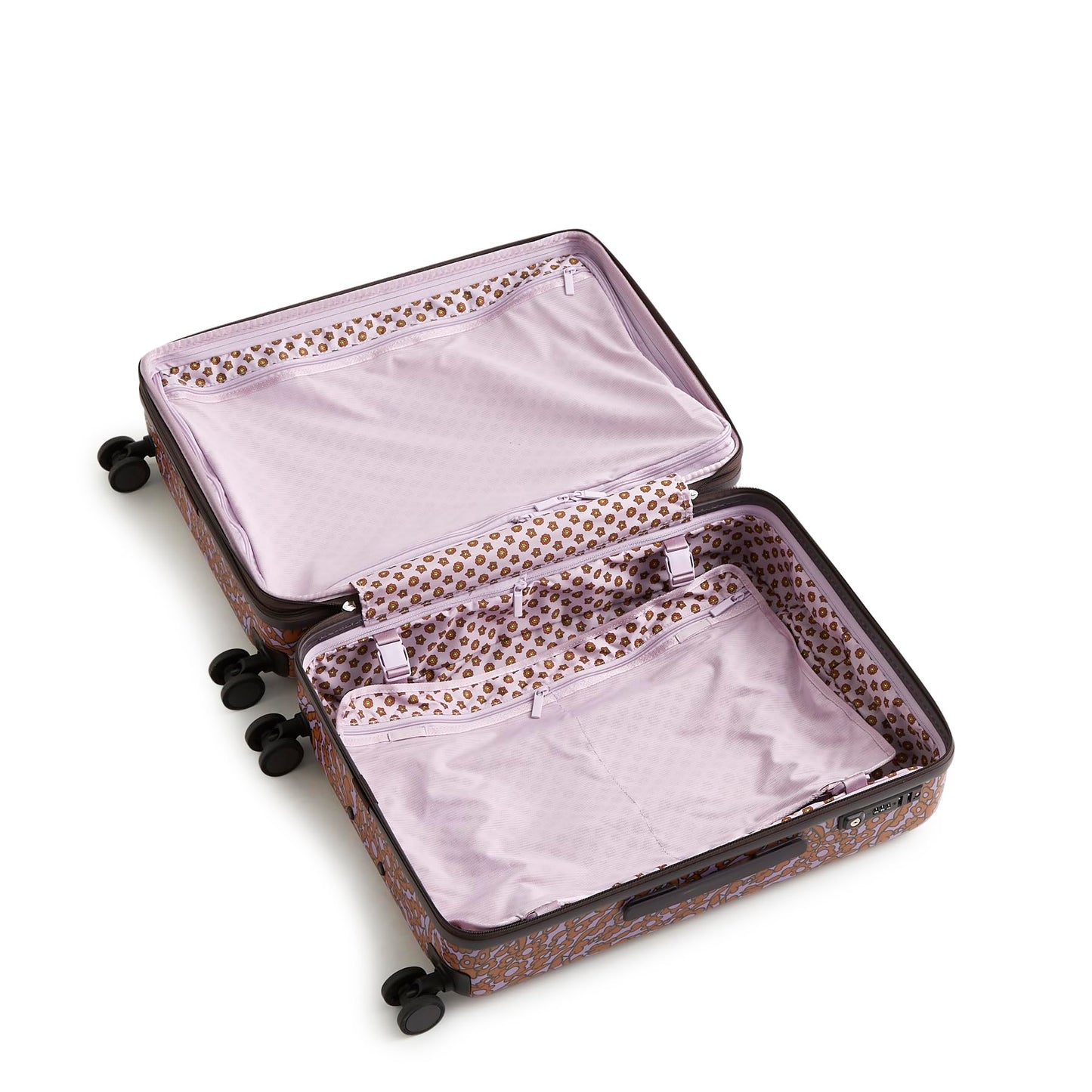 Vera Bradley Women's Hardside Luggage 26 Inch Adair Spinner, Tiny Garden Lavender Frost, One Size