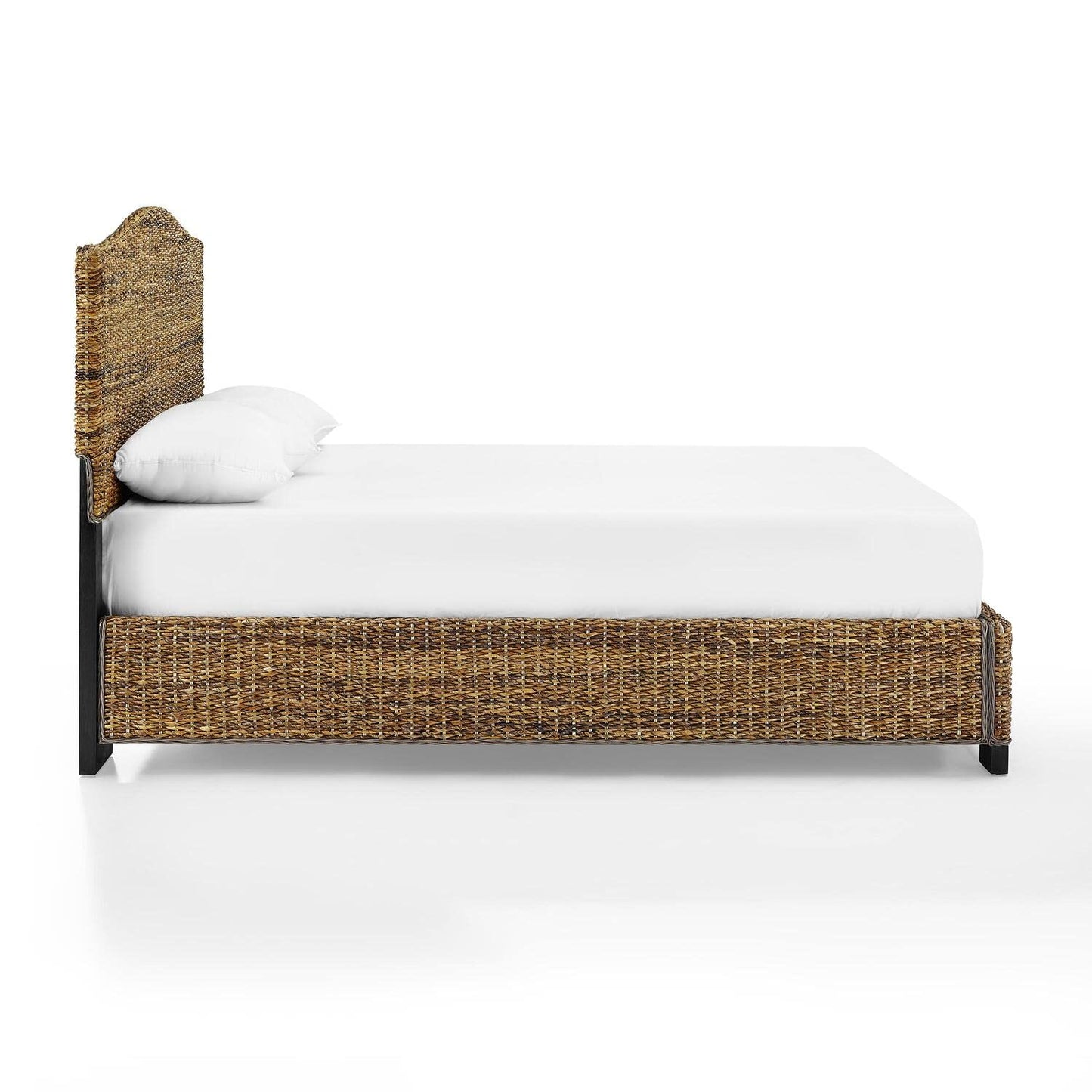 HomeStock Lakeside Living Bed Set, Queen Size, Natural, Steel, Wood Finish Banana Leaf - 86" L x 66.75" W x 52.75" H