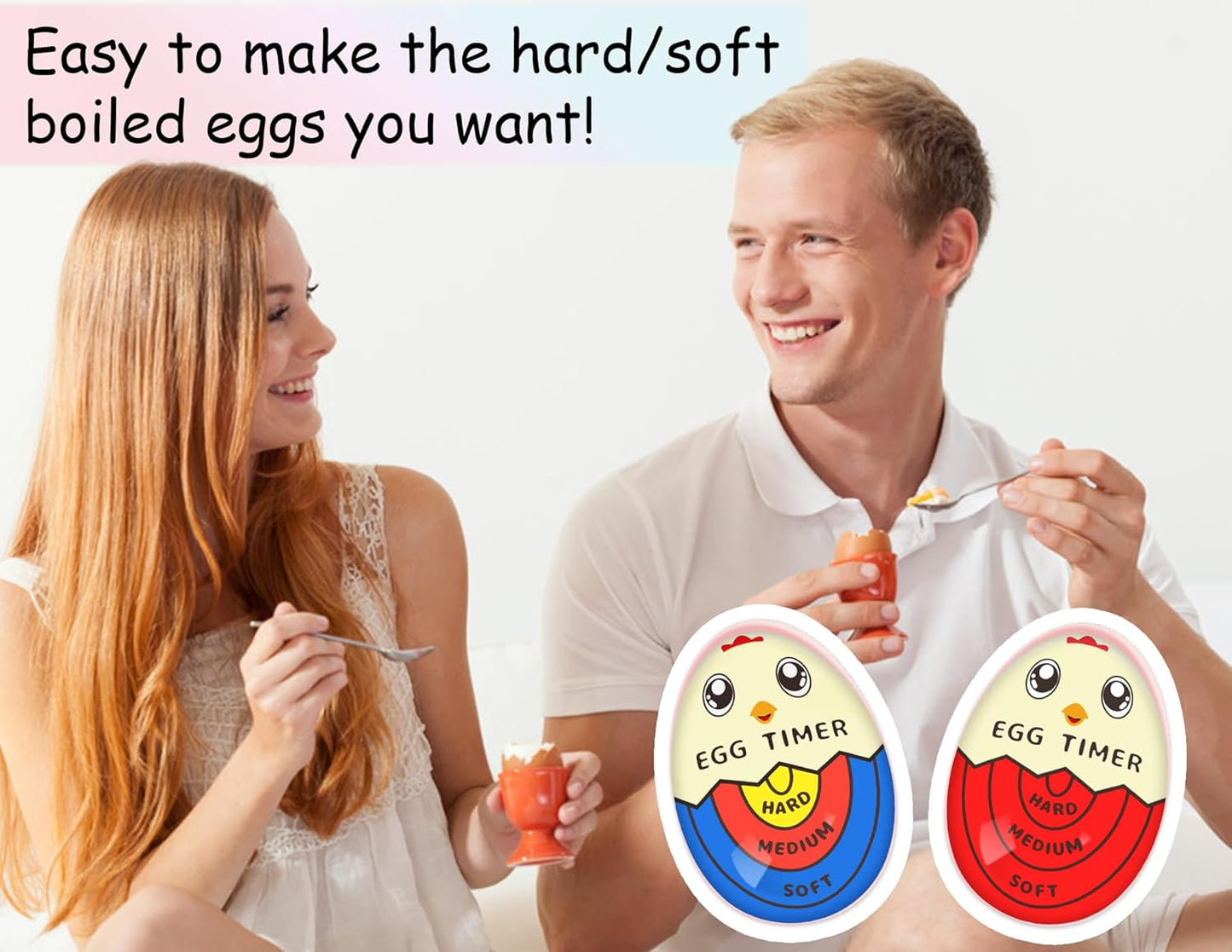 1 1 Lasubst Egg Timer that Goes in Water for Soft Medium Hard Boiled Eggs, Red Tricolor