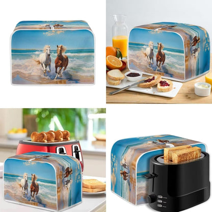 Sea Horse Toaster Covers, 2 Slice Anti Dust Cover for Most Standard Toasters and Kitchen Accessories