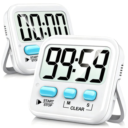 Antonki 2 Pack Digital Timer for Kids, Magnetic Countdown Kitchen Timers for Cooking, Egg, Classroom, Teacher, Exercise, Study, Oven - Battery Included