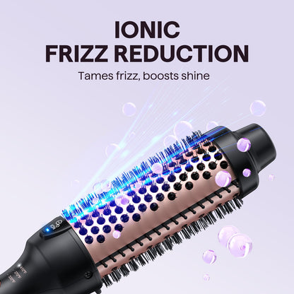 Wavytalk Updated Version Thermal Brush, 1.5 Inch Negative Ion Blowout Express Thermal Round Brush Creates Salon-Quality Blowouts, lonic Frizz Reduction Makes Hair Shinier & Smoother (Millennial Pink)