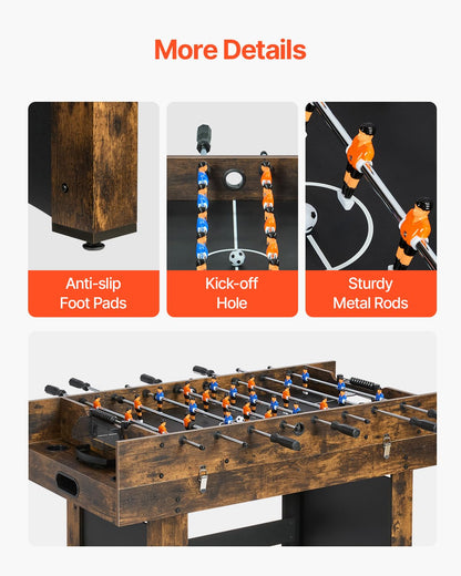VEVOR 3-in-1 Combo Game Table Set, 54" Air Hockey Table, Multi Combination Table with Air Hockey, Ping Pong, Foosball, Pushers & Pucks, Air Powered Arcade Hockey Table for Family Game Room Office