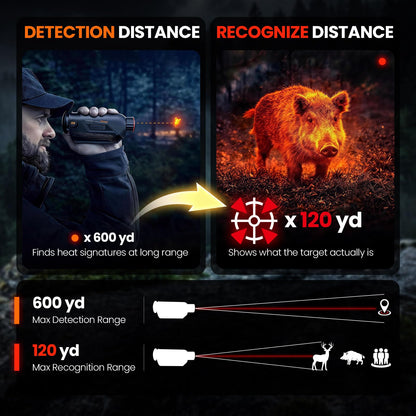 GOYOJO G210 Thermal Monocular, 256x192 Thermal Imaging Monoscope Camera for Adults, 10mm Focal Lens Vision Goggles Thermal Scopes for Night Hunting Camping