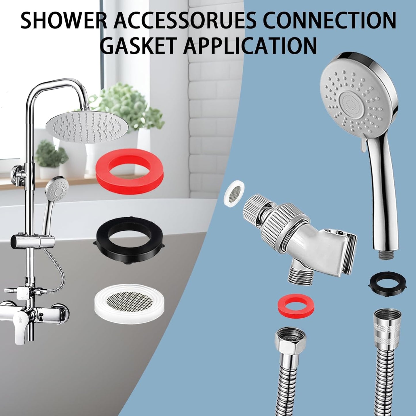 ZDBB 58 PCS Shower Head Garden Hose Screen Filter - Stainless Steel Water Filter Hose Washer Kit for Plumbing