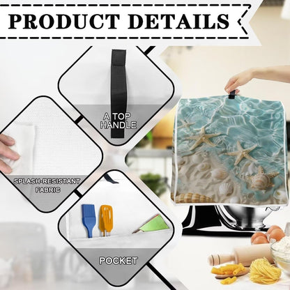 Beach Theme Stand Mixer Cover for Kitchen Aid Mixers with Pockets, Accessories for Kitchen Mixer