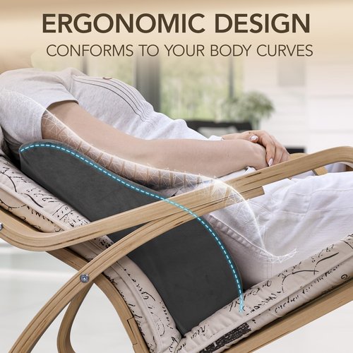 Lumbar Support Pillow for Recliner,Large Memory Foam Back Support Cushion for Sofa & Gaming Chair, Ergonomic Backrest Pillow for Elderly, Comfortable Couch Cushion with Machine Washable Cover,Gray