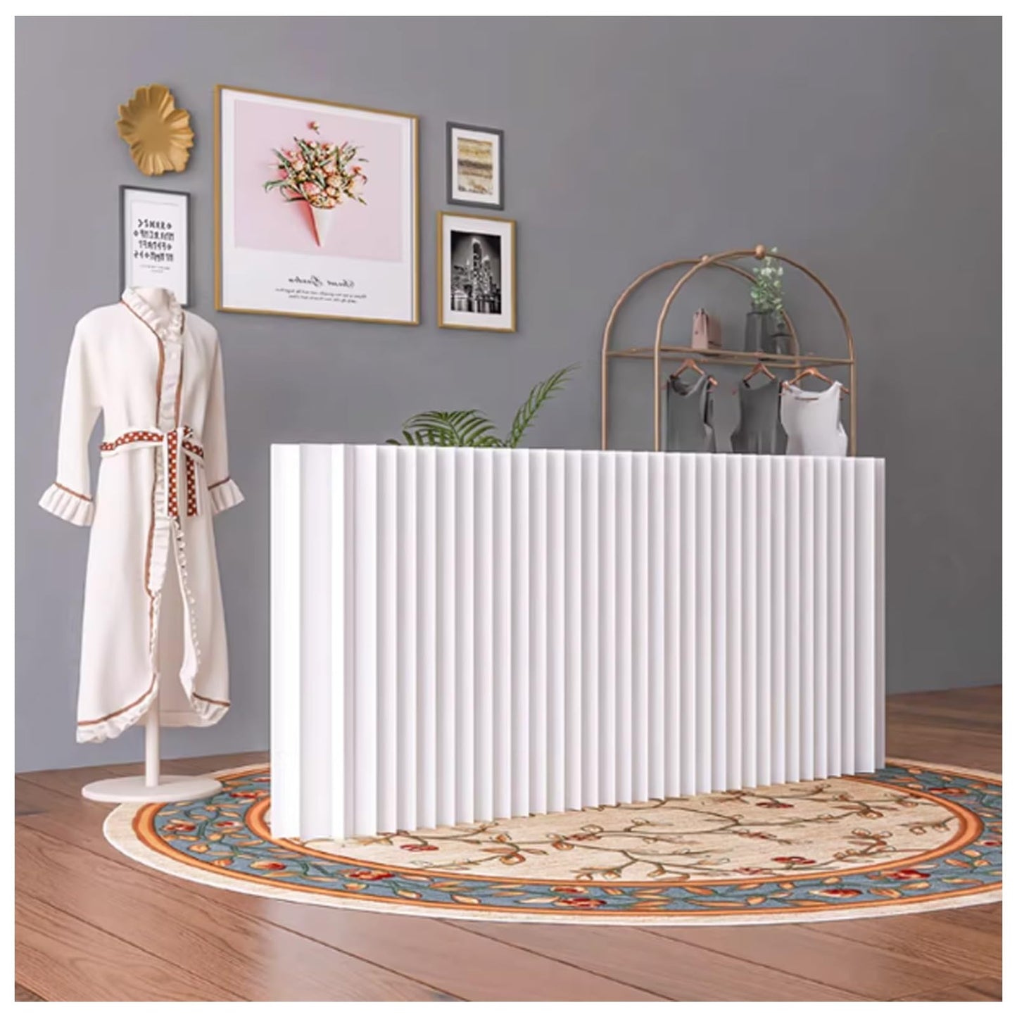 Portable Folding Privacy Room Divider, Freestanding Paper Screen Wall Partition for Indoor Use, Ideal for Home Office Studio Exhibition, H160xL500cm