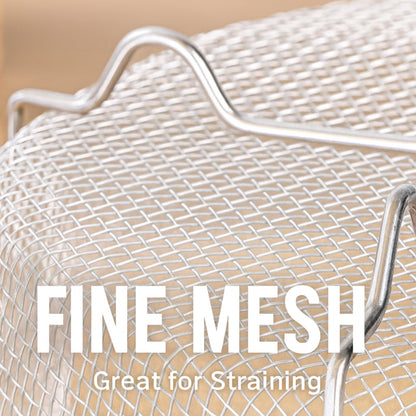 Steamer Basket for Instant Pot Stainless Steel Accessories, Pressure Cooker Mesh Insert with Handle and Vegetable Steamer Basket, Egg Basket, Pasta Strainer (Large)