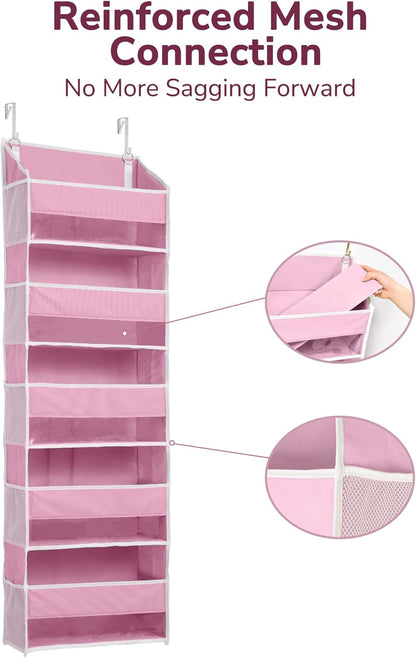 1 Pack 5 10 44 lbs ULG Over Door Organizer with Large Pockets Mesh Side Pockets, Weight Capacity Hanging Storage