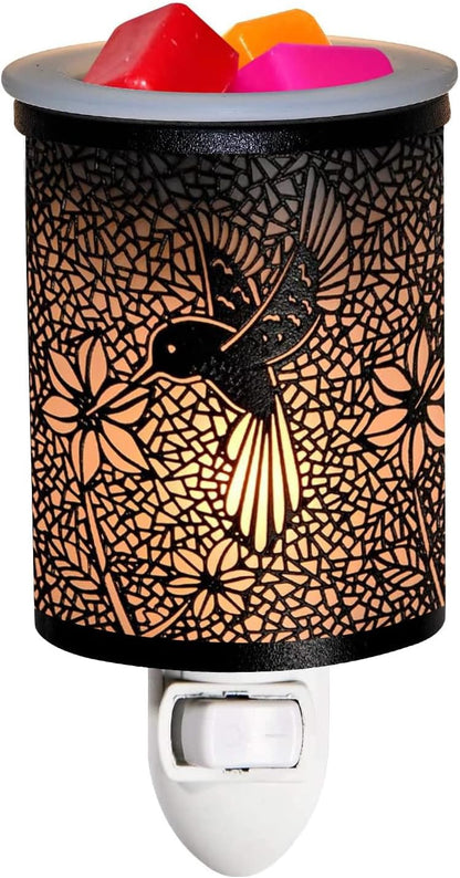 ASAWASA Metal Plug-in Wax Warmer with Silicone Liner, Electric Wax Burner Melter Night Lamp for Home Decor, Hummingbird