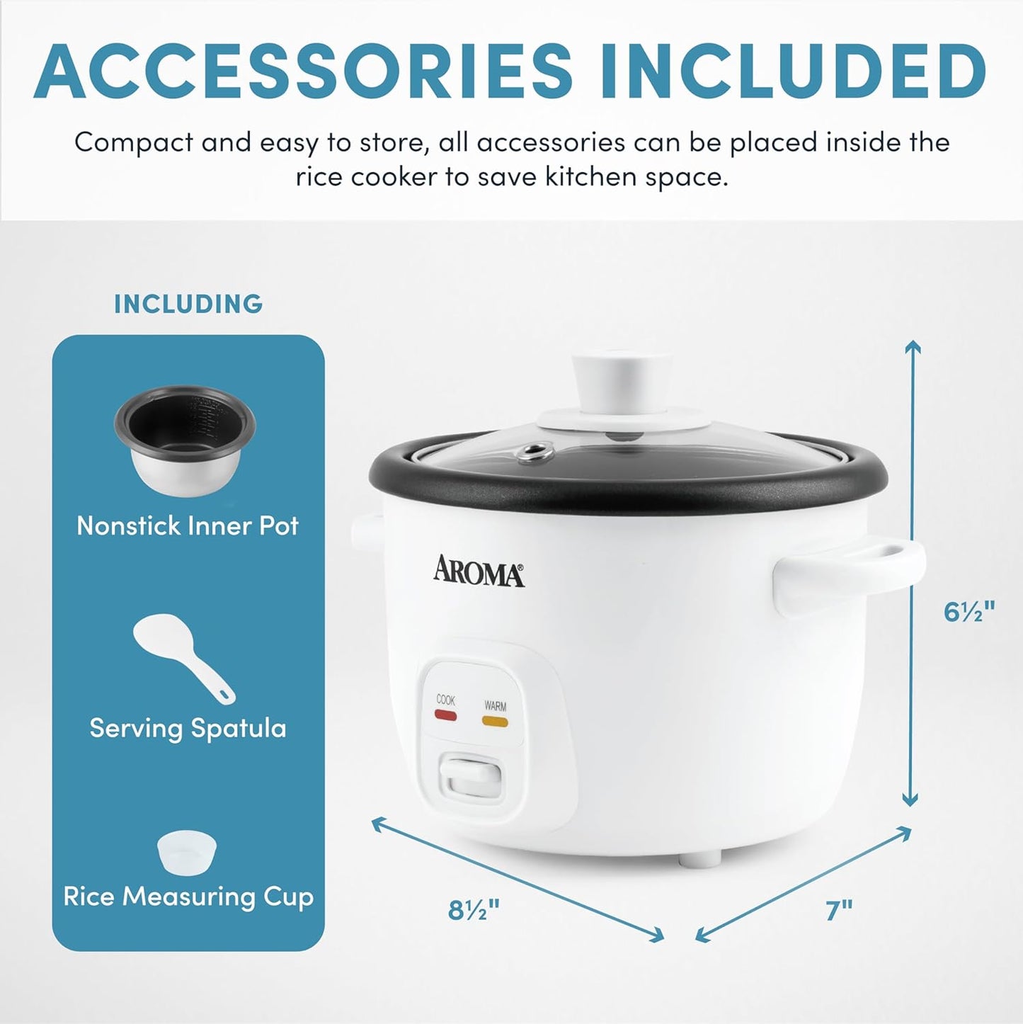 Aroma Housewares Rice & Grain Cooker - 4-Cups (Cooked) / 1Qt. (ARC-302NG), White
