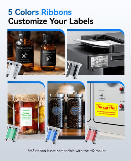 NIIMBOT M3 Label Maker Machine with Tape, 3'' Bluetooth Thermal Transfer Sticker Printer for Small Business Clothing, Address, Cable Storage, Compatible with Phones & PC(Not for 4x6 Shipping Label)