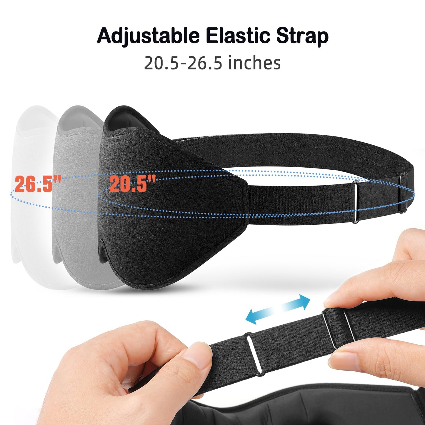 LitBear Sleep Mask for Side Sleeper Women Men, Eye Mask for Sleeping Light Blocking, 3D Contoured Cup Sleeping Mask, Soft Breathable Sleep Eye Mask with Adjustable Elastic Strap for Travel