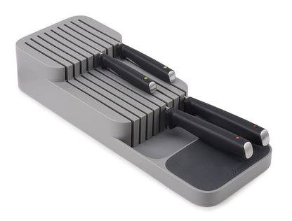 Joseph Joseph DrawerStore Knife Organizer, holds up to 9 knives, Kitchen Organization & Drawer Storage – Compact, Gray