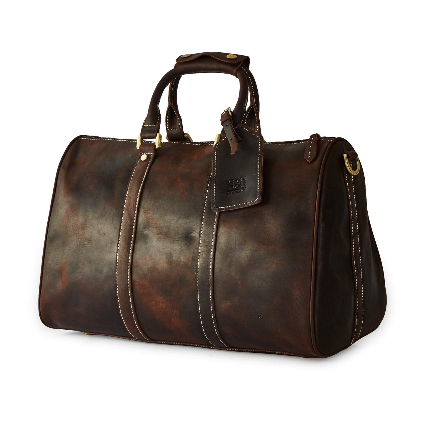 Grain Leather Duffel Bag Vintage Handmade Overnight Excursion Travel Weekend Business Trip Bag Gift for Men with Shoulder Strap