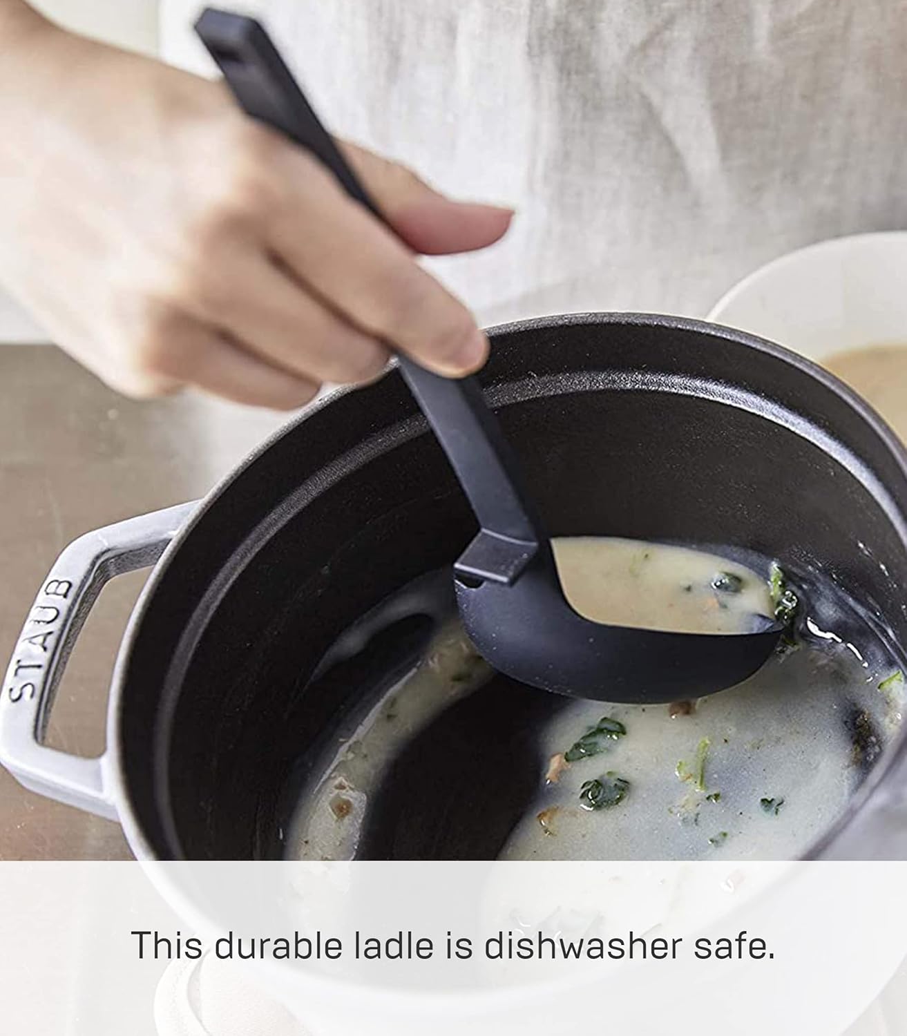 Yamazaki Home Tower Silicone Ladle, Black