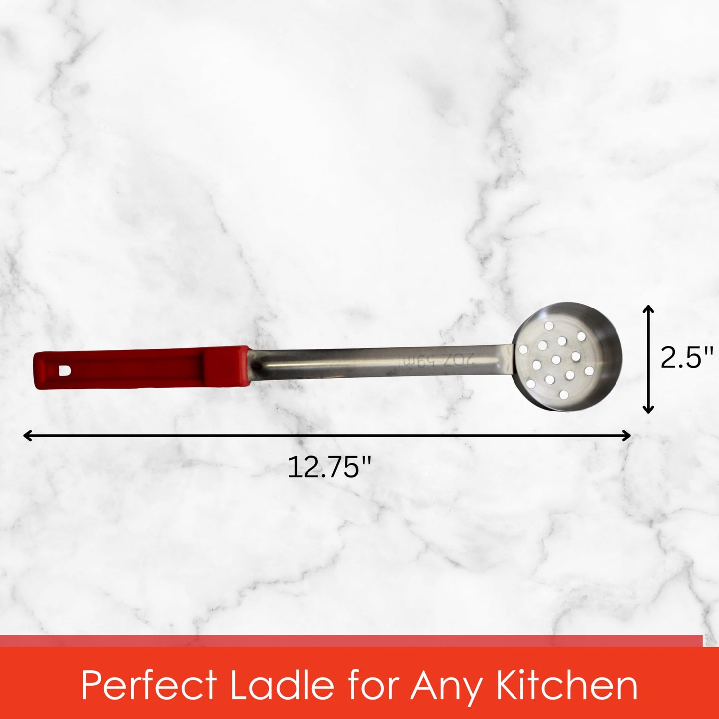 Habanerofire 2 Ounce Slotted Stainless Steel Portion Control Ladle Spoon for Measuring and Serving; Commercial Grade Serving Scoops [Pack of 2]