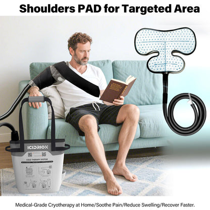 Cold Therapy Machine, Programmable Ice Machine for Shoulder After Surgery, Portable Shoulder Replacement Recovery System, Cryotherapy Pain Relief w/Compression Pad
