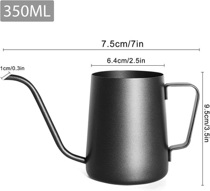 Pour Over Kettle, Gooseneck Coffee Tea Pot, 12 Oz, Black