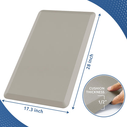 KitchenClouds Kitchen Mat Cushioned Anti Fatigue Rug 17.3"x28" Water Resistant Non Slip Standing Desk Mat Comfort Floor Mats for Kitchen House Sink Office (Khaki)
