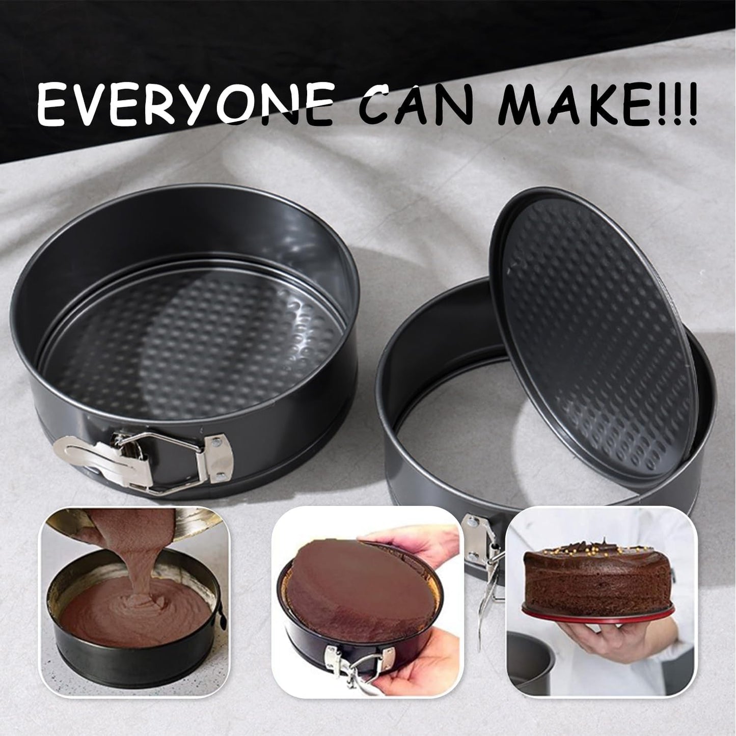 Regine Switzerland 168-Piece Cake Pan Set - Non-Stick Springform Pans (6, 8, 10 Inches) & Icing Tips