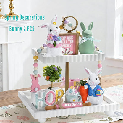 2 Easter Decorations PCS Spring Decor Easter Bunny Easter Decor Home Rabbit Mantle Easter Basket Stuffers Essentials