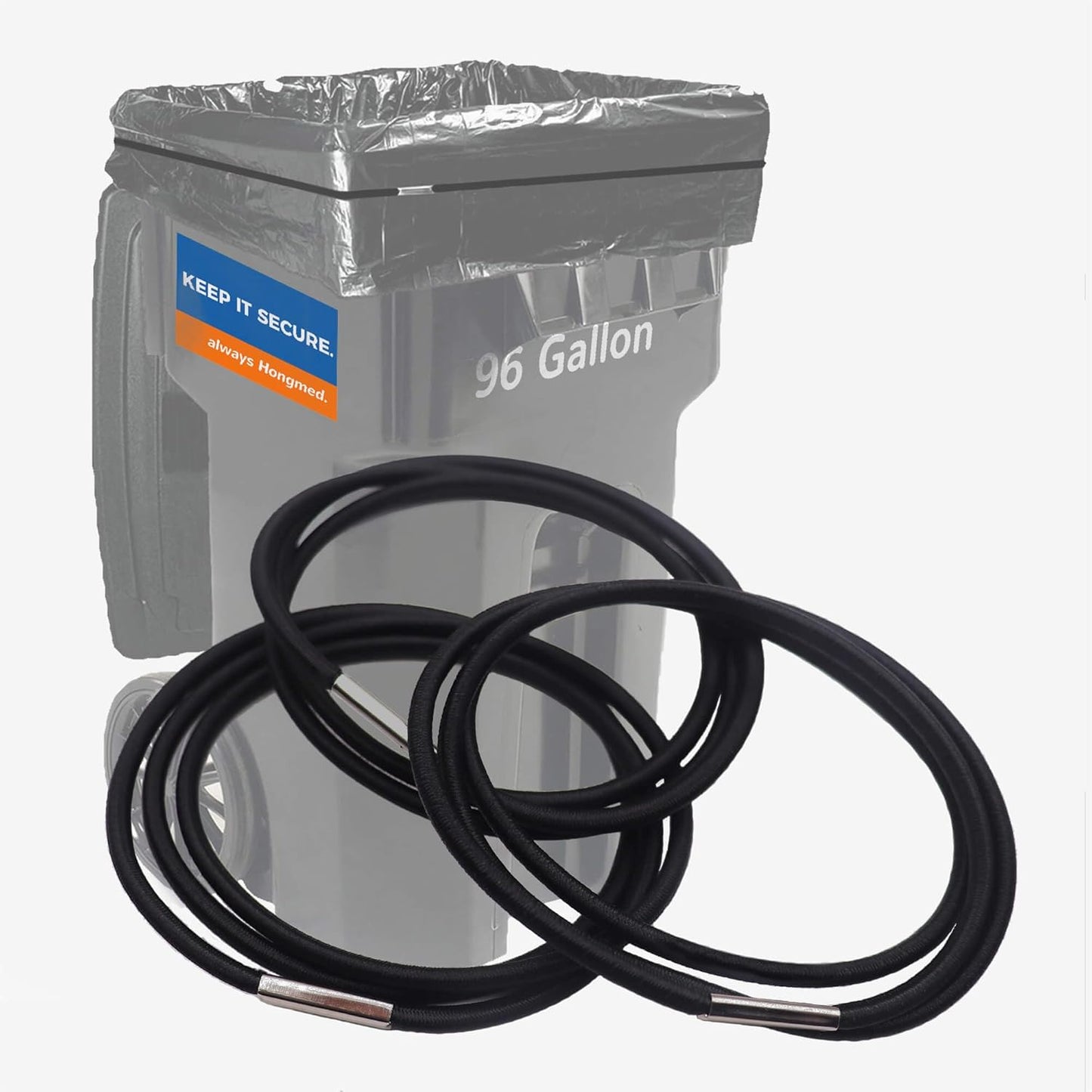 Set 3, 55, 65, 96 Large Rubber Bands for Garbage Can of Fits Gallon Trash Cans, Hongmed Trash Can Rubber Bands Durable