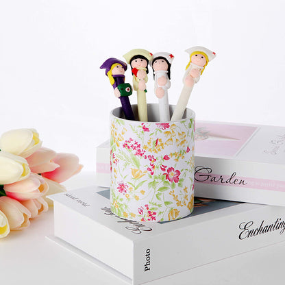 VIBRANZ LAB Cute Pen and Makeup Brush Holder - Desk Organizer with Pen Cup