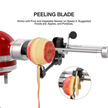 Bestand Spiralizer Attachment Compatible with KitchenAid Stand Mixer, Comes with Peel, Core and Slice, Not KitchenAid Brand Spiralizer Attachment (5 Blades)