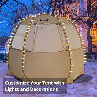 Alvantor® Pop Up Canopy Tent - Vendor Booth Event Tent - 12x12 Pop Up Canopy for Commercial Activity - Camping Gazebos - Beige