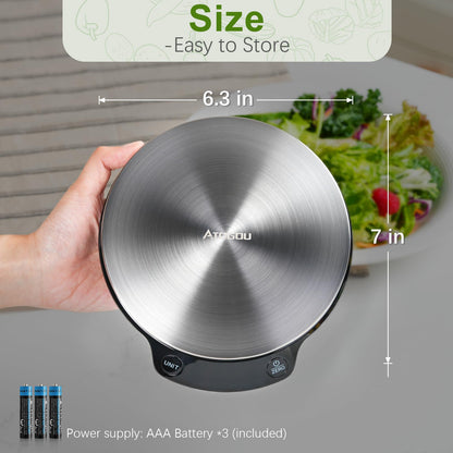 Atogou Smart Food Scale with Nutrition Calculator, 0.005oz / 0.1g High Precision, Free APP with Nutrients Tracking, Calorie, Marco, Ounces and Grams, for Kitchen, Weight Loss, Meal Prep, etc