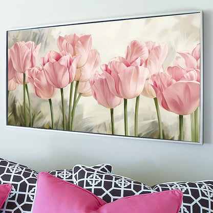 YALKIN Square 5D Diamond Painting Kits for Adults, Large Tulip Flowers Diamond Art Kits Full Drill Diamond Painting Kit for Adult Beginners, DIY Picture Art for Home Wall Decor 40x70CM/15.8x27.6in