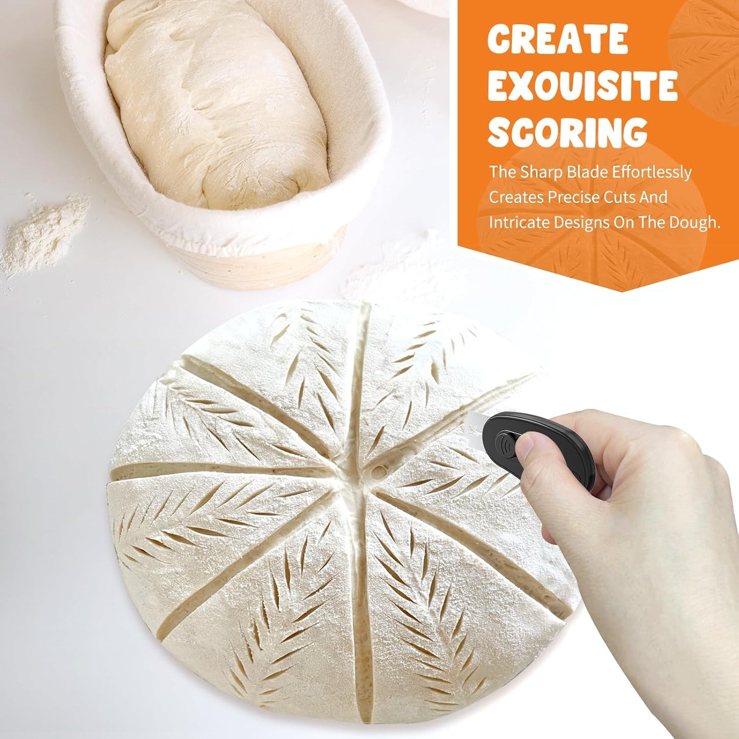 Extractable & Magnetic Bread Lame Dough Scoring Tool, Professional Sourdough Scoring Tool with 5 Razor Blades, Black