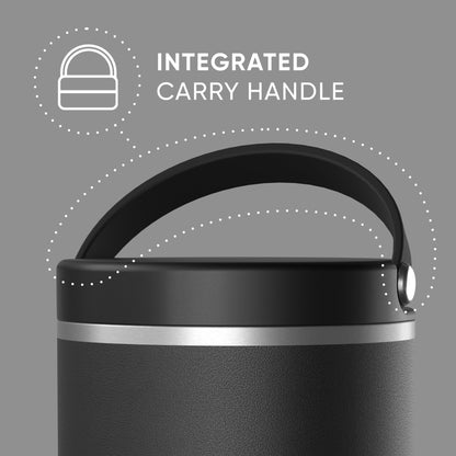Hydrapeak 25oz Stainless Steel Vacuum Insulated Food Jar for Hot Food and Cold Food, Wide Mouth Leak-Proof Soup Jar for Adults, 10 Hours Hot and 16 Hours Cold (Black)