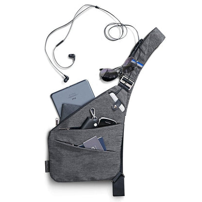 NIID FINO Sling Bag,Shoulder Bags,Anti Theft Bag for Men,Crossbody Bag Men,Multipurpose Daypack Cycling Walking Hiking Trip Fits Up to 7.9 inch iPad (Gray Right Hand)