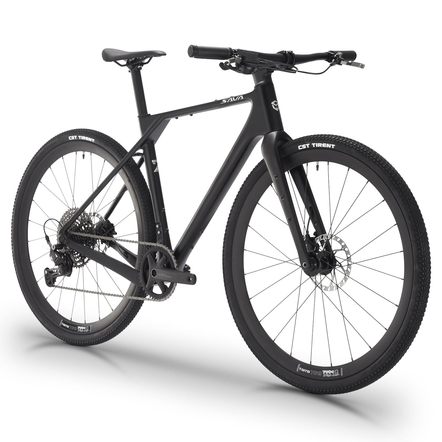SAVADECK Carbon Gravel Bike - T800 Carbon Frame & Fork | Shimano U6000 11-Speed Groupset | Hydraulic Disc Brakes | 700CX40mm All-Terrain Tires | Men & Women Road/Off-Road Bicycle (Black, 58cm)