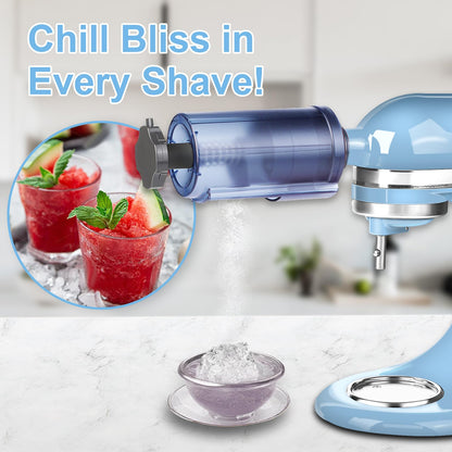 Shaved Ice Attachment for Kitchen Aid Stand Mixer - Snow cone Machine, Shaved Ice Maker,Snow Ice Machine，Include 8 Ice Molds, Fit for All Kitchen Aid Mixer