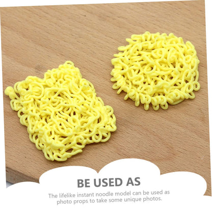 Toddmomy 4Pcs Realistic Miniature Ramen Fake Noodles Silicone Dollhouse Food Play Food Props for Photography Party Decor
