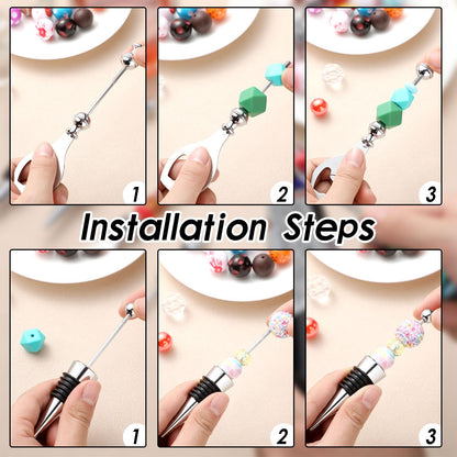 Sunnychicc 20 Pcs Beadable Wine Stoppers Bulk Beadable Beer Opener Set 10 Decorative Beaded Wine Bottle Stopper 10 Alloy Bottle Opener for DIY Crafts Spring Easter Summer Bar Wedding Party Favor Gifts