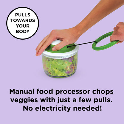 Chef'n VeggiChop Hand-Powered Food Chopper (Arugula), 5.5" x 5.5" x 5"