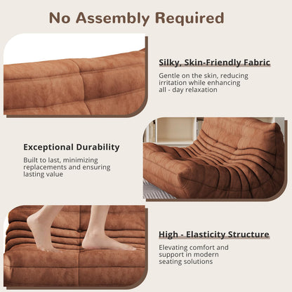 Aosaifen Bean Bag Chair - Corner Sofa, Fireside Chair Bean Bag Sofa Large Bean Bag Chair for Adults,Fireside Floor Couch for Living Room, Bedroom, Gaming (Yellow, Single) (Brown, Loveseat)