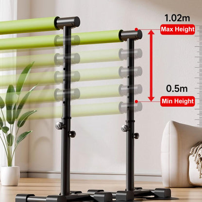 HUDABAIDI Parallel Bars for Physical Therapy, 6.57Ft, Height Adjustable, Black and Green
