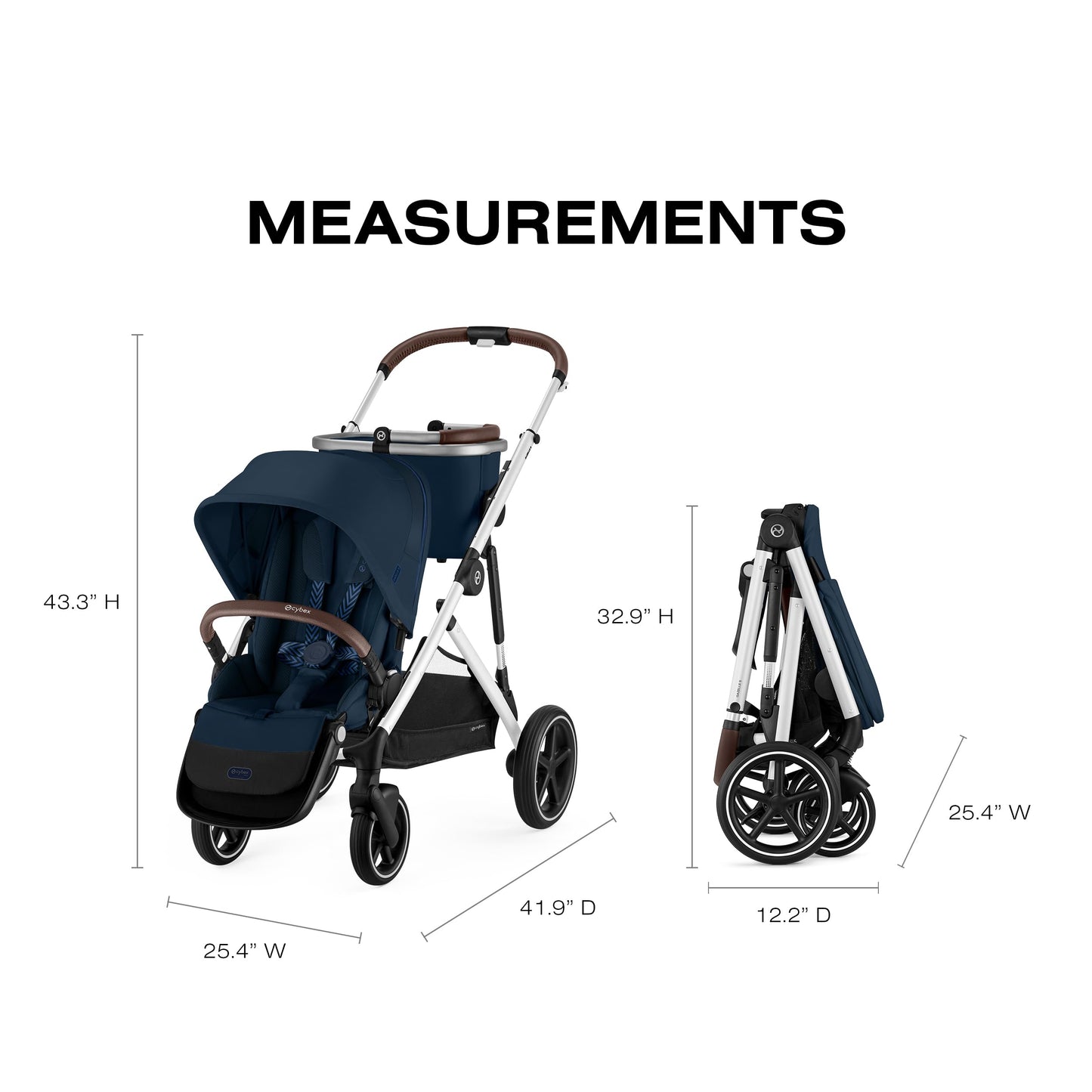 Cybex Gazelle S Stroller Modular Double Stroller for Infant and Toddler Includes Detachable Shopping Basket Over 20+ Configurations Folds Flat for Easy Storage Ocean Blue 28.4 pounds 1.0 Count