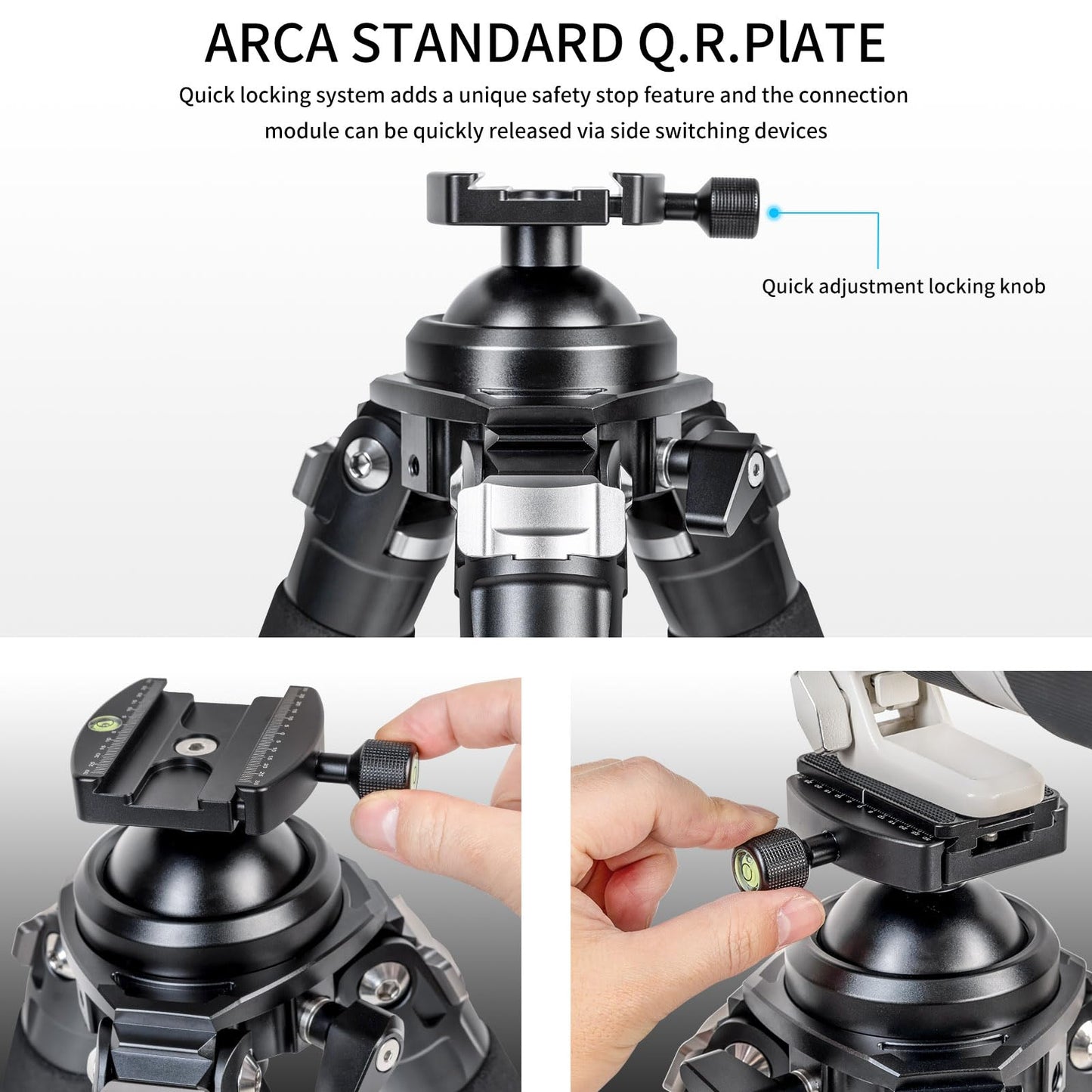 INNOREL P404C 72" Carbon Fiber Tripod for Hunting with Arca Swiss Dovetail Mount and 360° Ballhead(2.5"), 40mm Tube Tripods with Heavy Duty Construction for Photography and Outdoors, Load 88lb/40kg