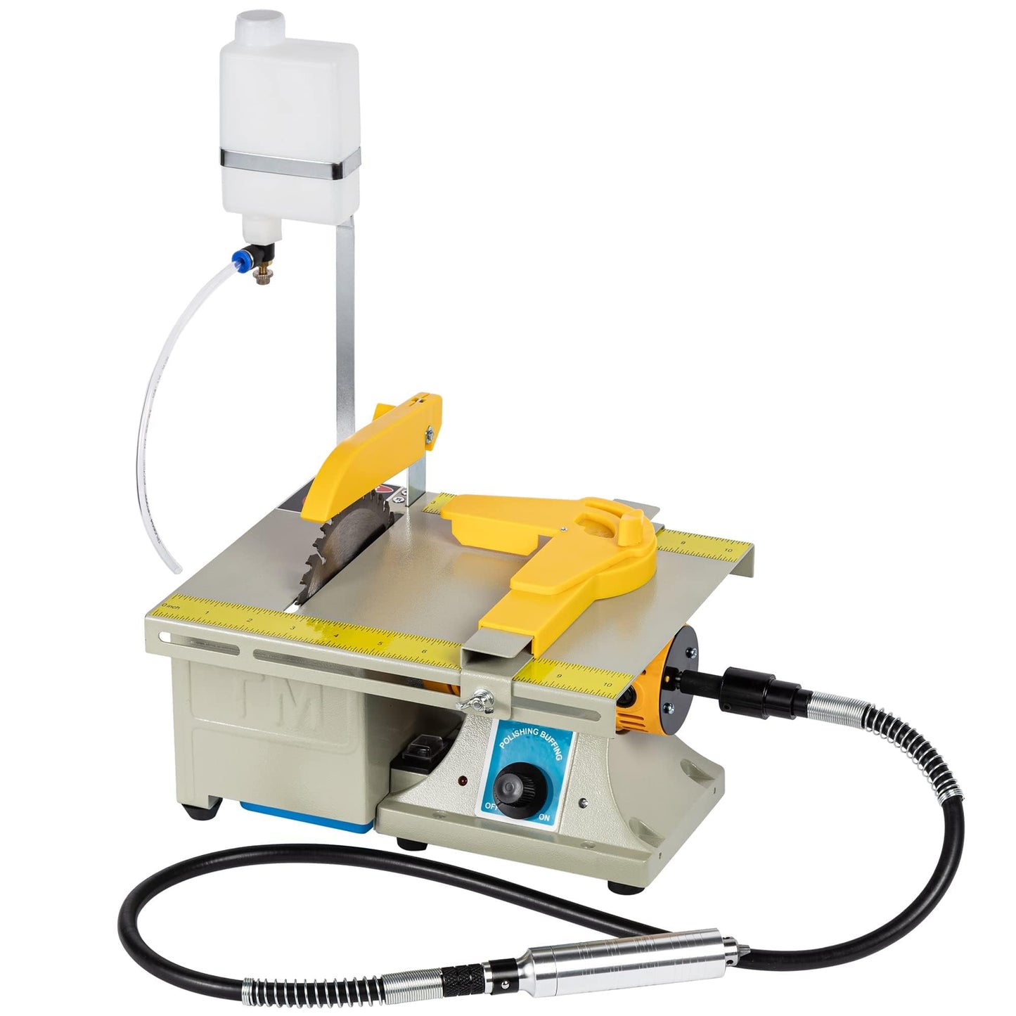 Lapidary Saw for Rock Cutting, 110V Wet Cutting Machine with 100cm Flexible Shaft, 0-10000 RPM, Jewelry Rock Cutter and Grinder Polisher for Gemstone, Jade, Stone